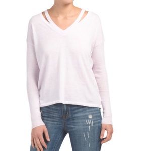 White + Warren V Neck Sweater